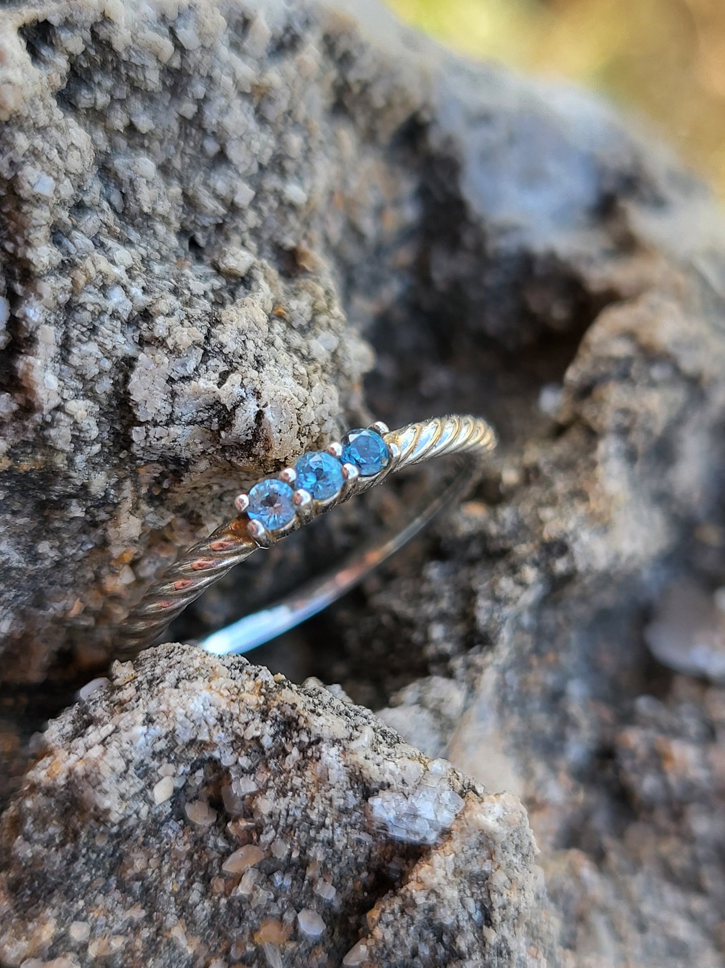 Loreena's Birthstone Band: Custom Birthstone Stacking Band, Rope Band with Gemstones, Western Stacking Mother's Ring