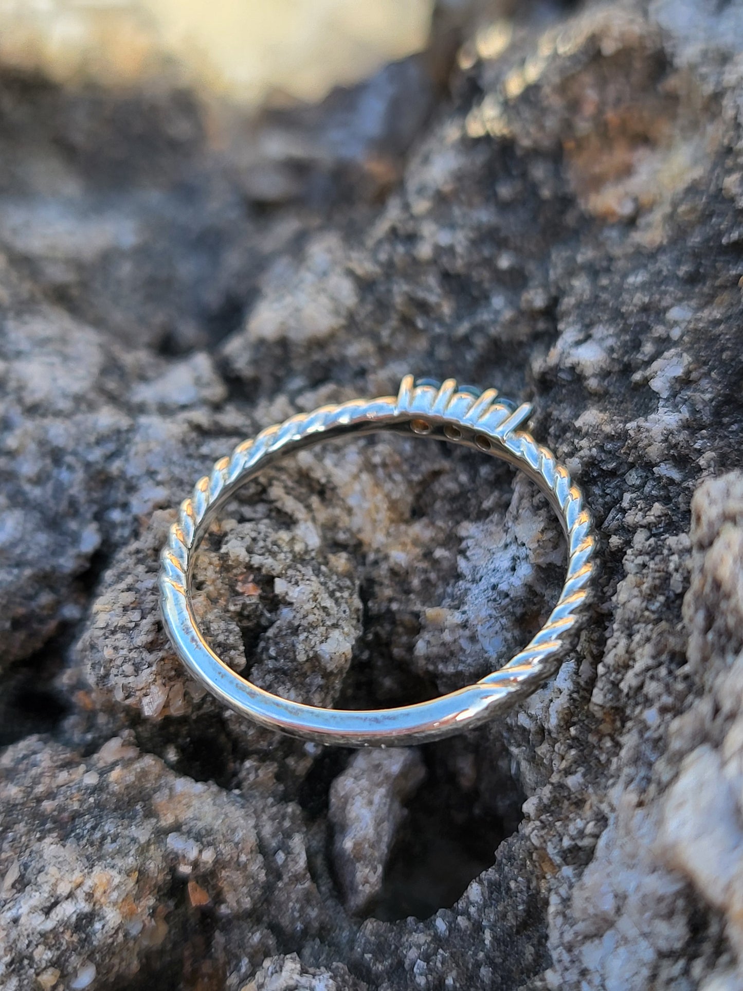 Loreena's Birthstone Band: Custom Birthstone Stacking Band, Rope Band with Gemstones, Western Stacking Mother's Ring