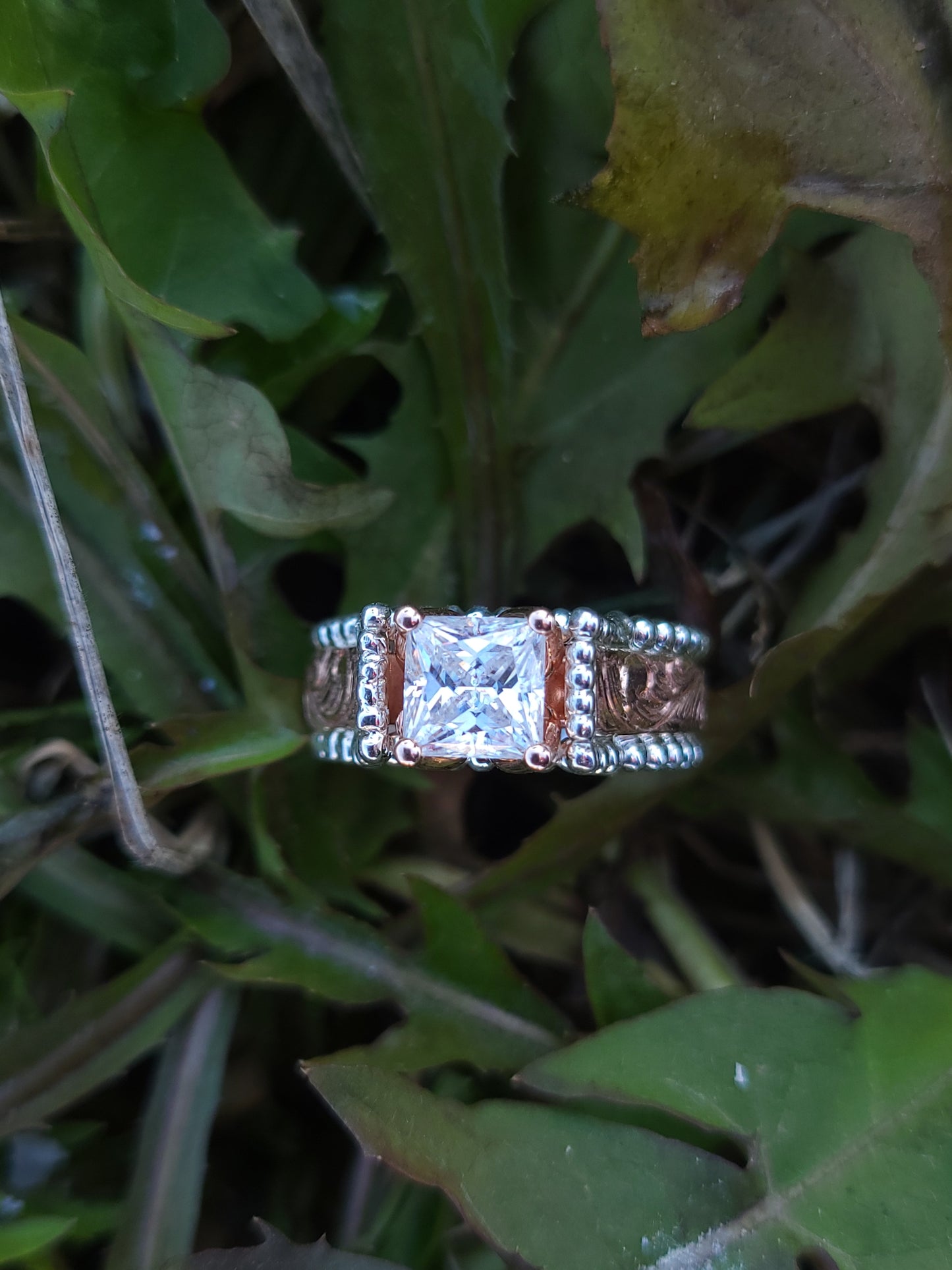 Custom Lorna Engagement Ring Builder: Build your own bead-edge cathedral-style hand-engraved engagement ring- Western Engagement Ring, Cowgirl Engagement Ring