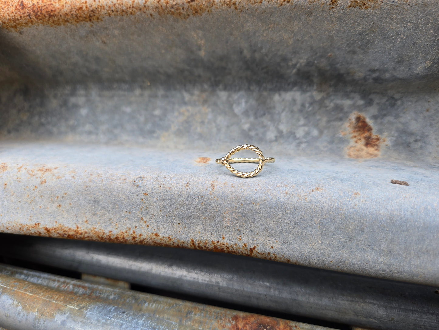 The Honda: 10K White, Rose, or Yellow Gold Rope Band, Women's Western Ring, Cowgirl Rope Band, Unique Western Jewelry