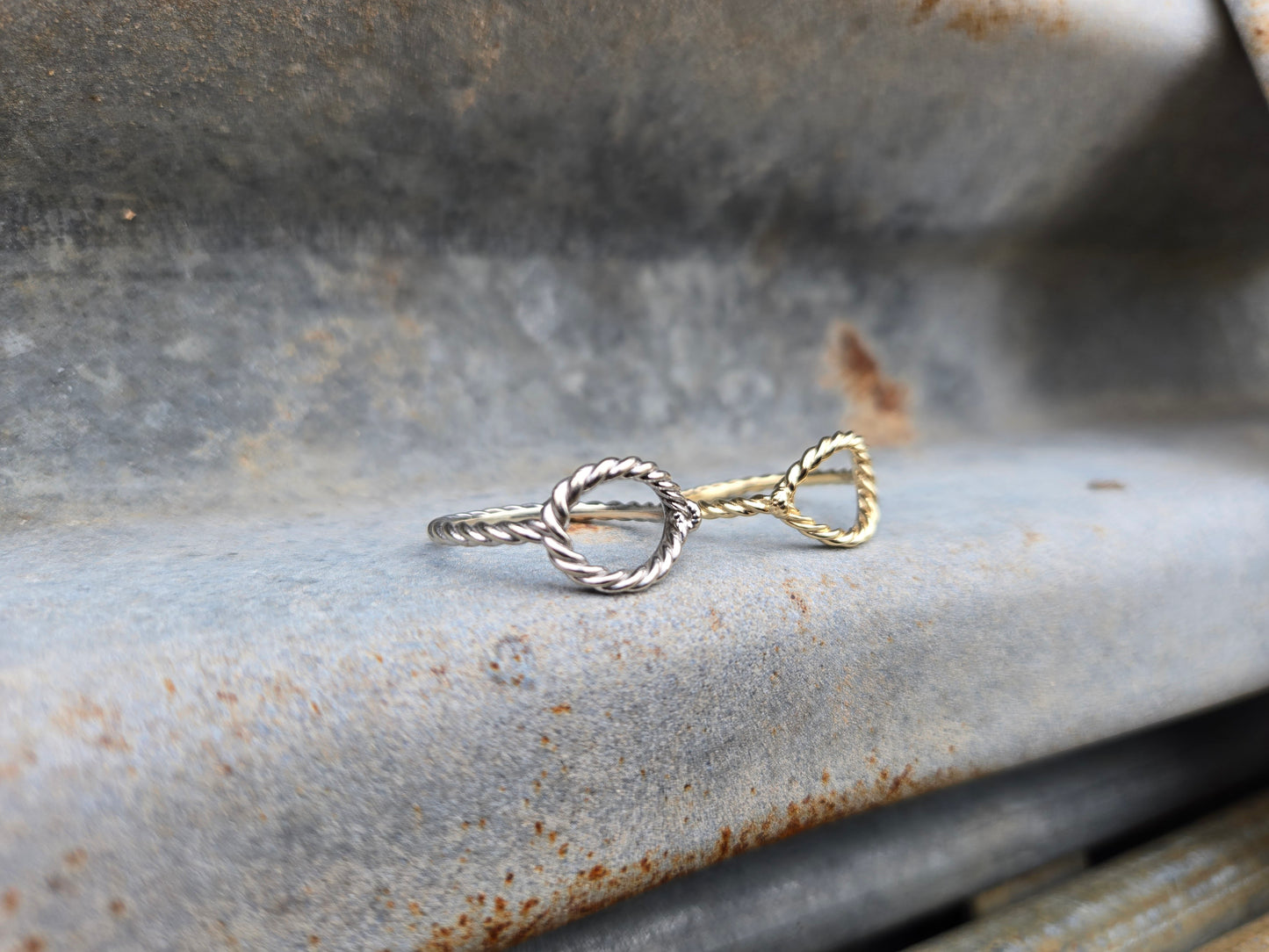 The Honda: 10K White, Rose, or Yellow Gold Rope Band, Women's Western Ring, Cowgirl Rope Band, Unique Western Jewelry