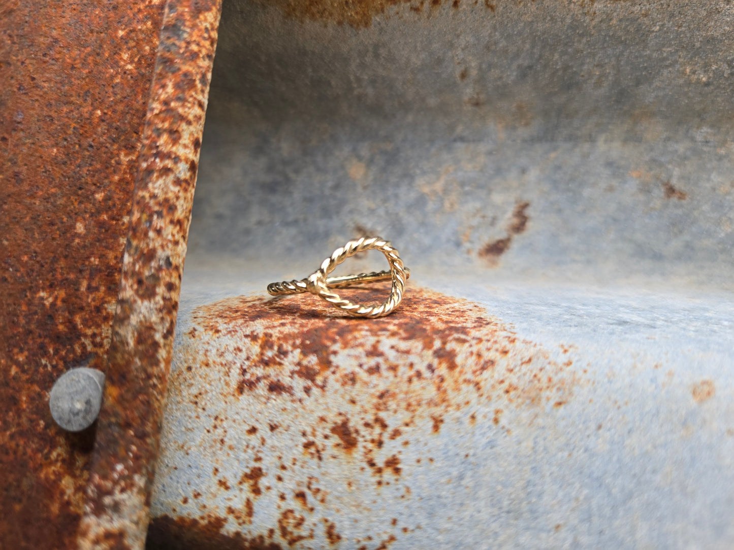 The Honda: 10K White, Rose, or Yellow Gold Rope Band, Women's Western Ring, Cowgirl Rope Band, Unique Western Jewelry