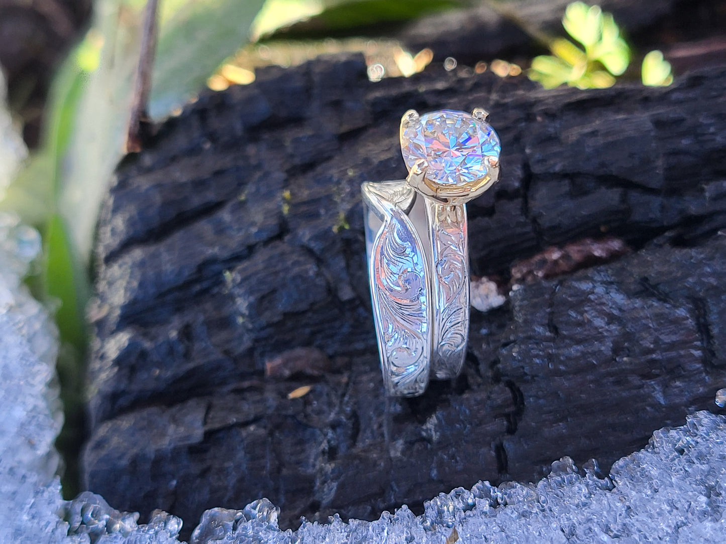 The Mavis: 5mm Sterling Silver or Gold Hand-Engraved Twisted Band, Western Wedding Band, Stackable Cowgirl Anniversary Ring, Western Band for Her, Western Ring