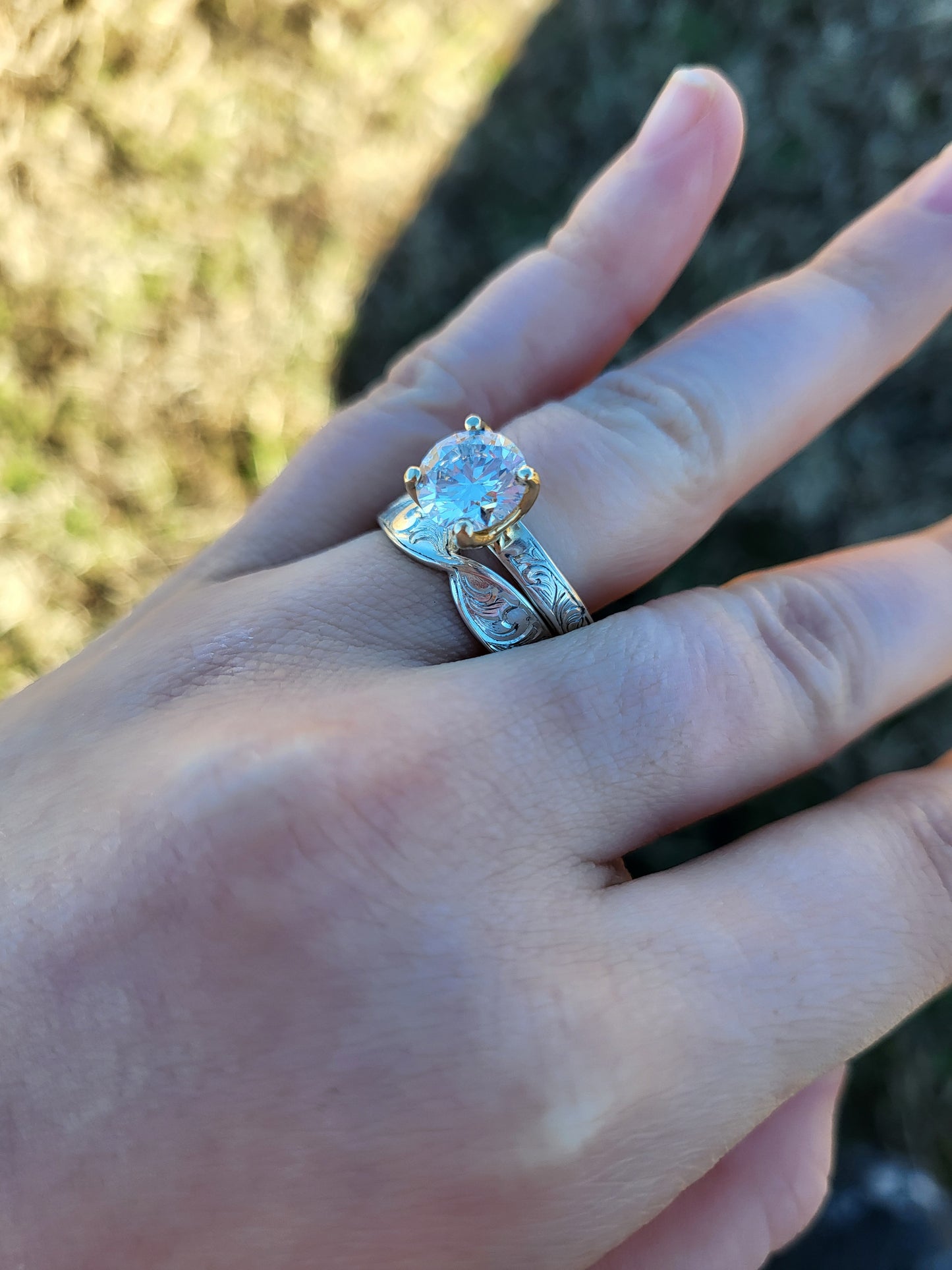 The Mavis: 5mm Sterling Silver or Gold Hand-Engraved Twisted Band, Western Wedding Band, Stackable Cowgirl Anniversary Ring, Western Band for Her, Western Ring