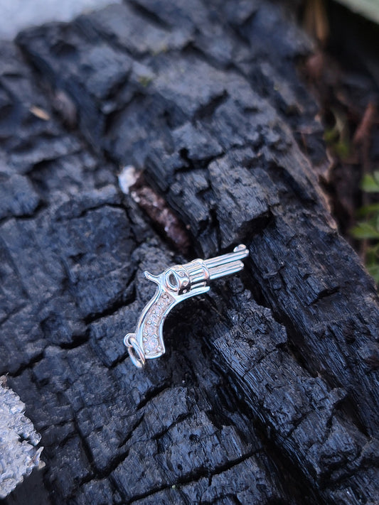 Cowgirl Charm #2: The Revolver, Sterling Silver, or 14K Yellow, Rose, or White Gold, Cowgirl Gifts, Western Jewelry For Her, Cowgirl Charm Jumble, Cowgirl Necklace