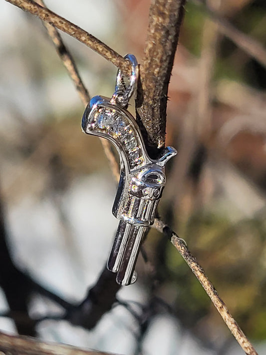 Cowgirl Charm #2: The Revolver, Sterling Silver, or 14K Yellow, Rose, or White Gold, Cowgirl Gifts, Western Jewelry For Her, Cowgirl Charm Jumble, Cowgirl Necklace