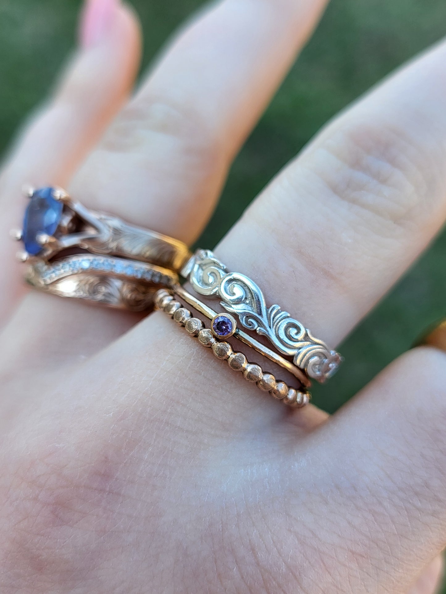 The Ashley: 3.5mm Dimentional Scrollwork Band, Narrow Stackable Western Wedding Band, 3D Scrollwork Ring, Cowgirl Wedding Band