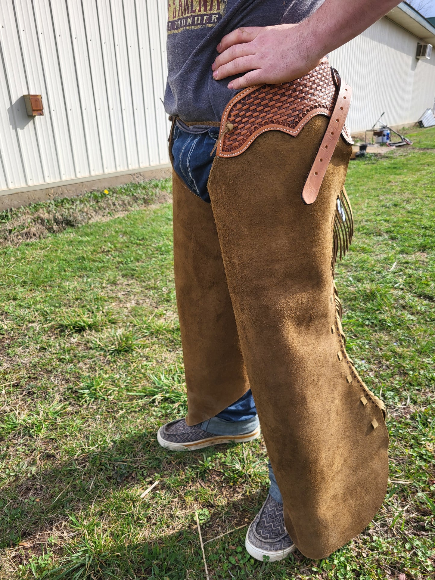 C&L Roughout Buckstitched Chaps