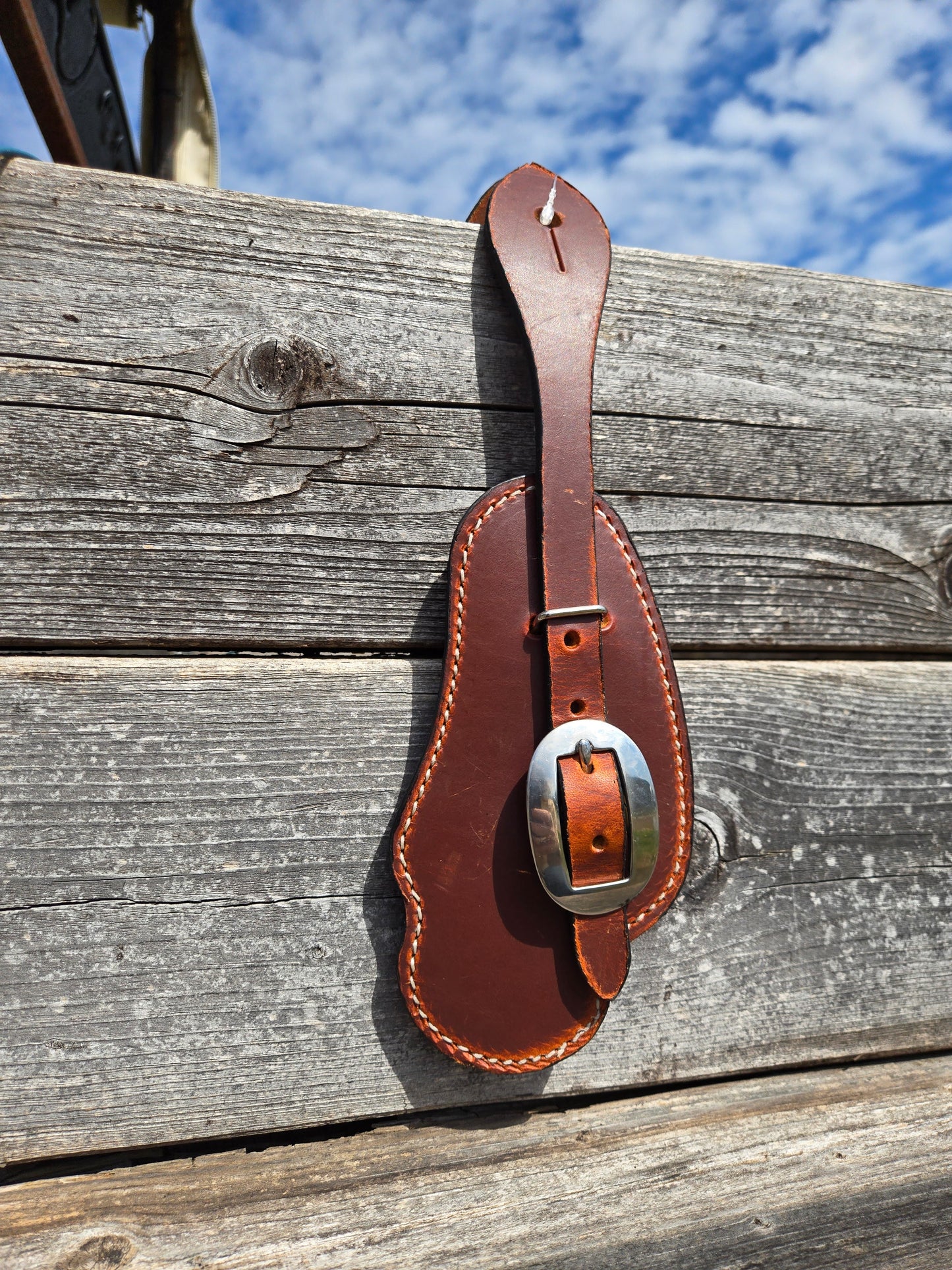 C&L Bib Style Handmade Spur Straps Oval Stainless Buckle SS000005