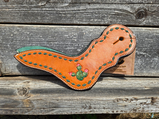 C&L Cactus Green Buckstitch Dove Wing Spur Straps SS000019