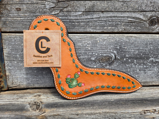 C&L Cactus Green Buckstitch Dove Wing Spur Straps SS000019