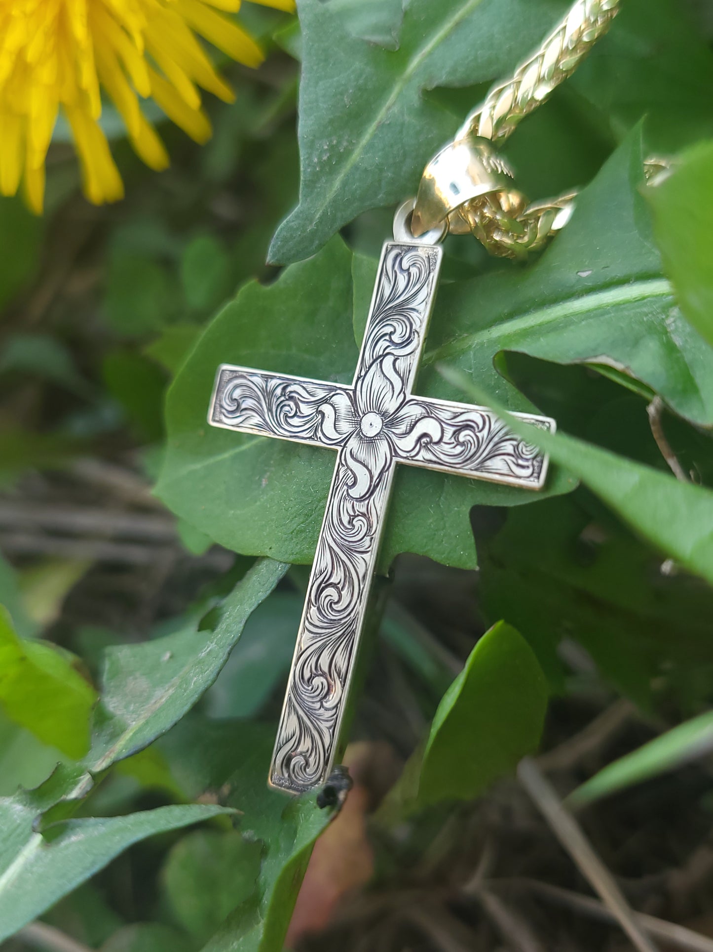 Transform: 10K Yellow Gold Cross, Western Pendant, Gold Cowgirl Cross Necklace, Western Cross Jewelry, Christian Cowboy Necklace