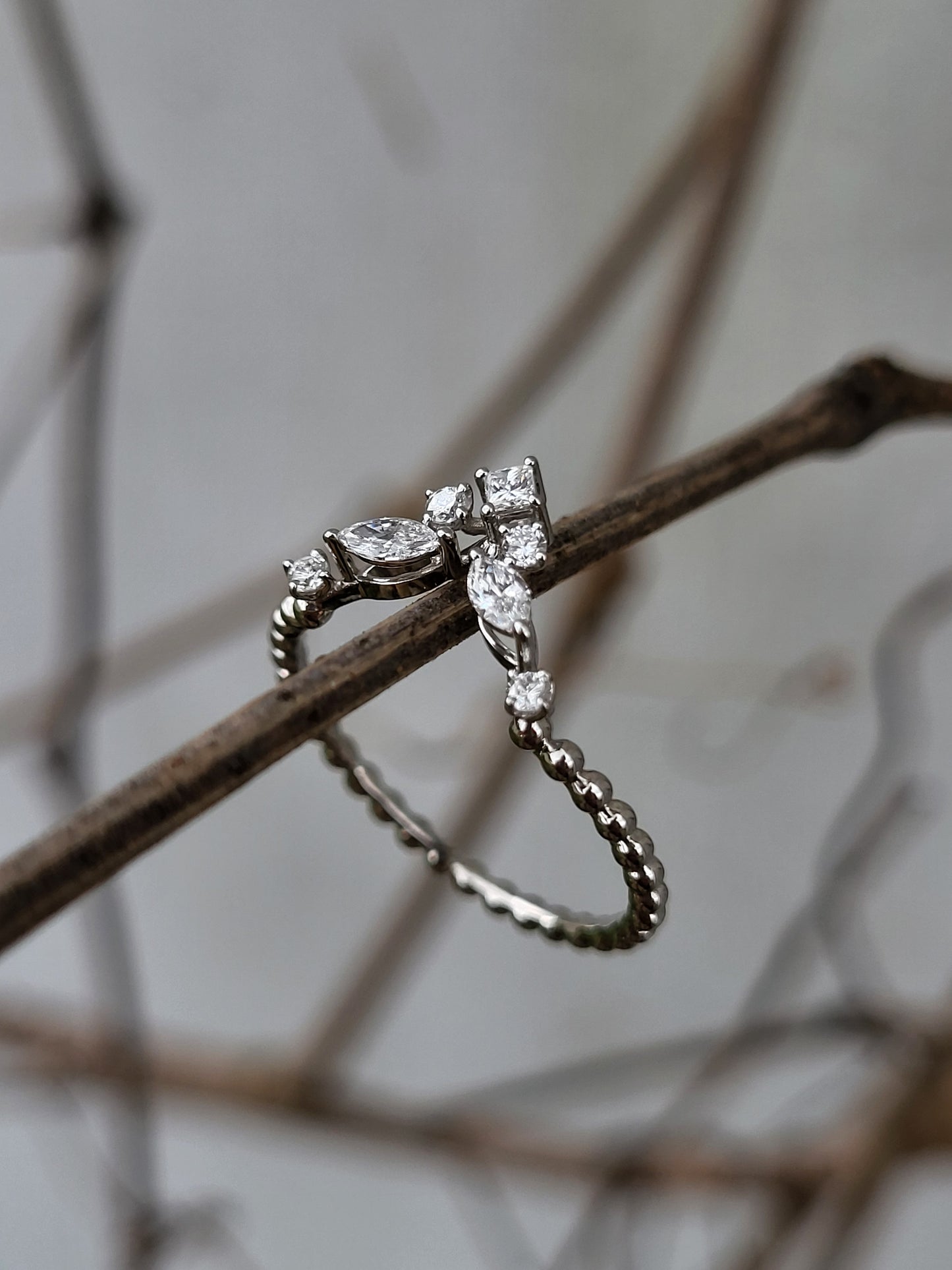 The Edith: Dainty Western Stacking Single Band or Set, Contour Women's Wedding Band, Diamond Wedding Band, 10K, 14K, or 18K White Gold Wedding Band for her, Contour Stacking Ring