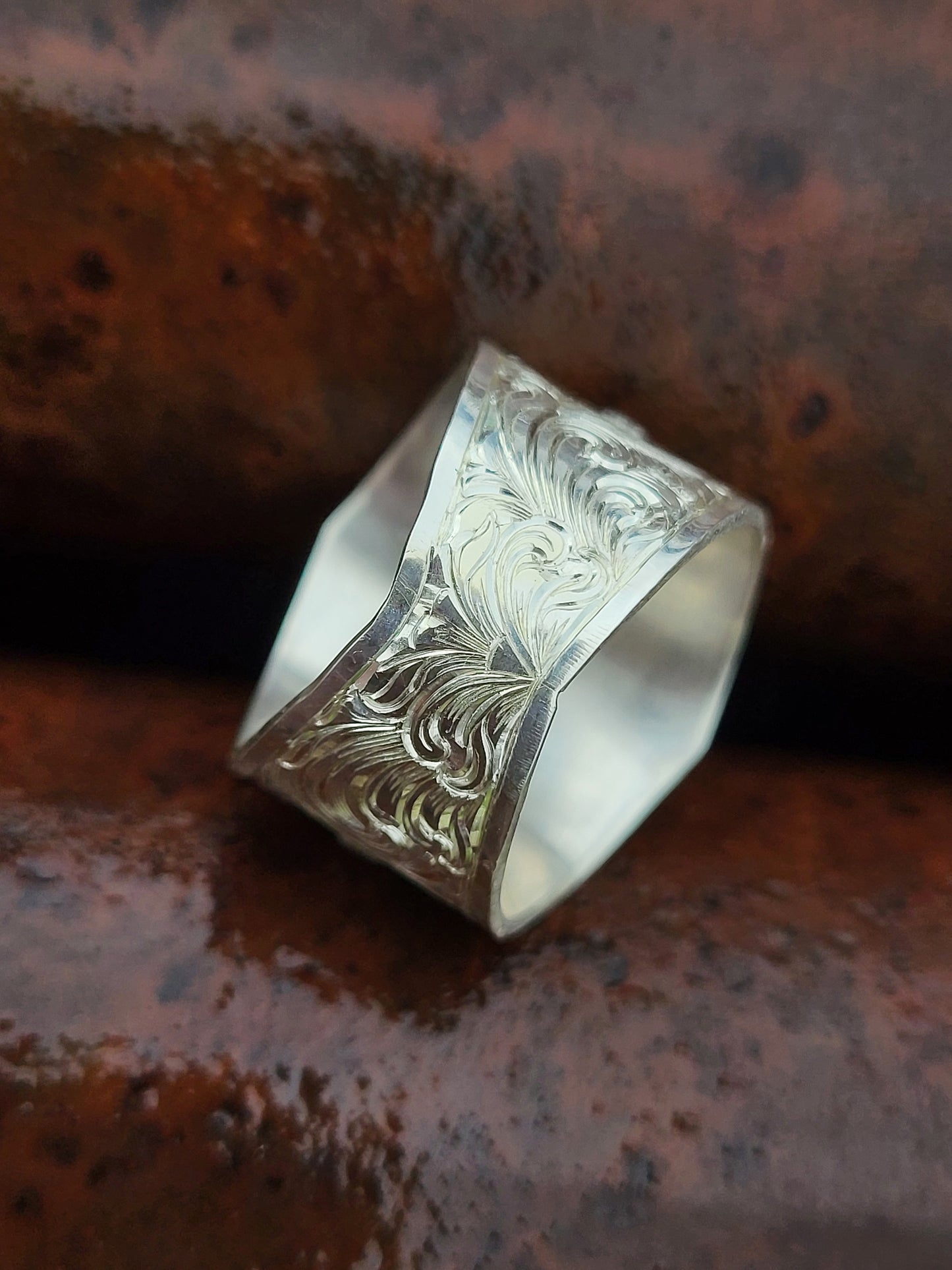The Moxie: Custom Tapered Inital Ring Builder, Cowgirl Inital Ring, Western Ring for Her, Custom Ring with Inital, Western Promise Ring, Cowgirl Promise Ring