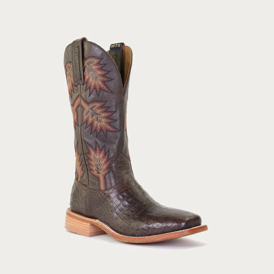 RUSSELL Men's Cowboy Boot, Brown on Brown Ostrich by Hyer Boot Company, Wedding Boot for Him