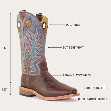 WALTON Men's Cowboy Boot, Brown on Brown Ostrich by Hyer Boot Company, Wedding Boot for Him