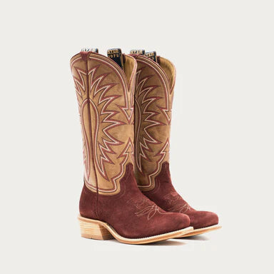 ROSE HILL Women's Cowboy Boot, Burgundy and Tan, by Hyer Boot Company, Cowgirl Boot