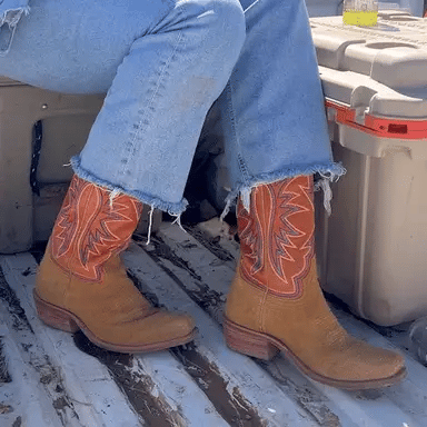 ROSE HILL in Tangerine and Bronze, Women's Cowboy Boot, by Hyer Boot Company, Cowgirl Boots