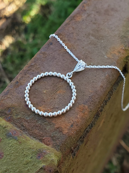 Bead Circle Pendant: Dainty Western Pendant, Cowgirl Bridal Jewelry, Western Necklace for Bride, Cowgirl Layering Jewelry