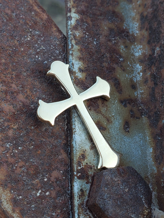 Renew: 10K, 14K or 18K Yellow Gold Cross, Western Pendant, Gold Cowgirl Cross Necklace, Western Cross Jewelry, Christian Cowgirl Necklace
