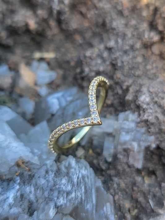 The Veronica: Diamond and Gold Contour Band, Wedding Band for Her, Dainty Western Wedding Ring for Cowgirls, Contour Stacking Band for Marquise Engagement Ring