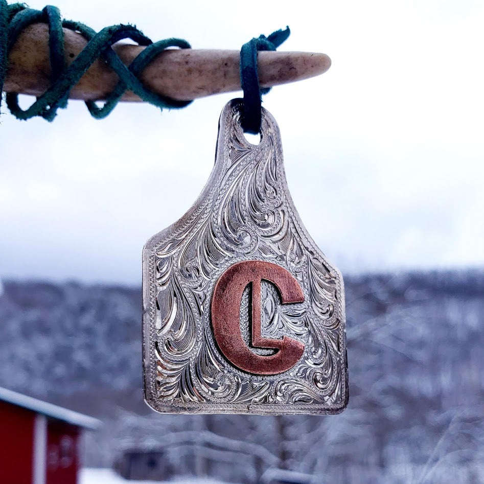 Custom Large Branded Pendant, Sterling Silver
