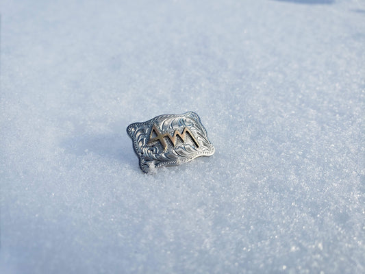 Sterling Silver Hat Pin Buckle, Custom Brand Hat Pin, Western Hat Pin, Cowboy Hat Pin Buckle