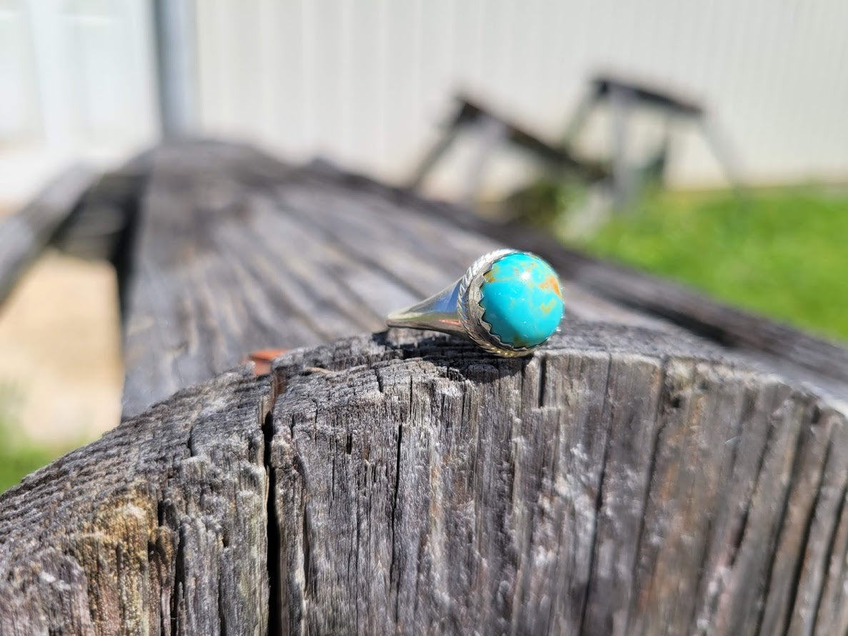 Sterling Silver Ring with Turquoise Stone, Gift for Her