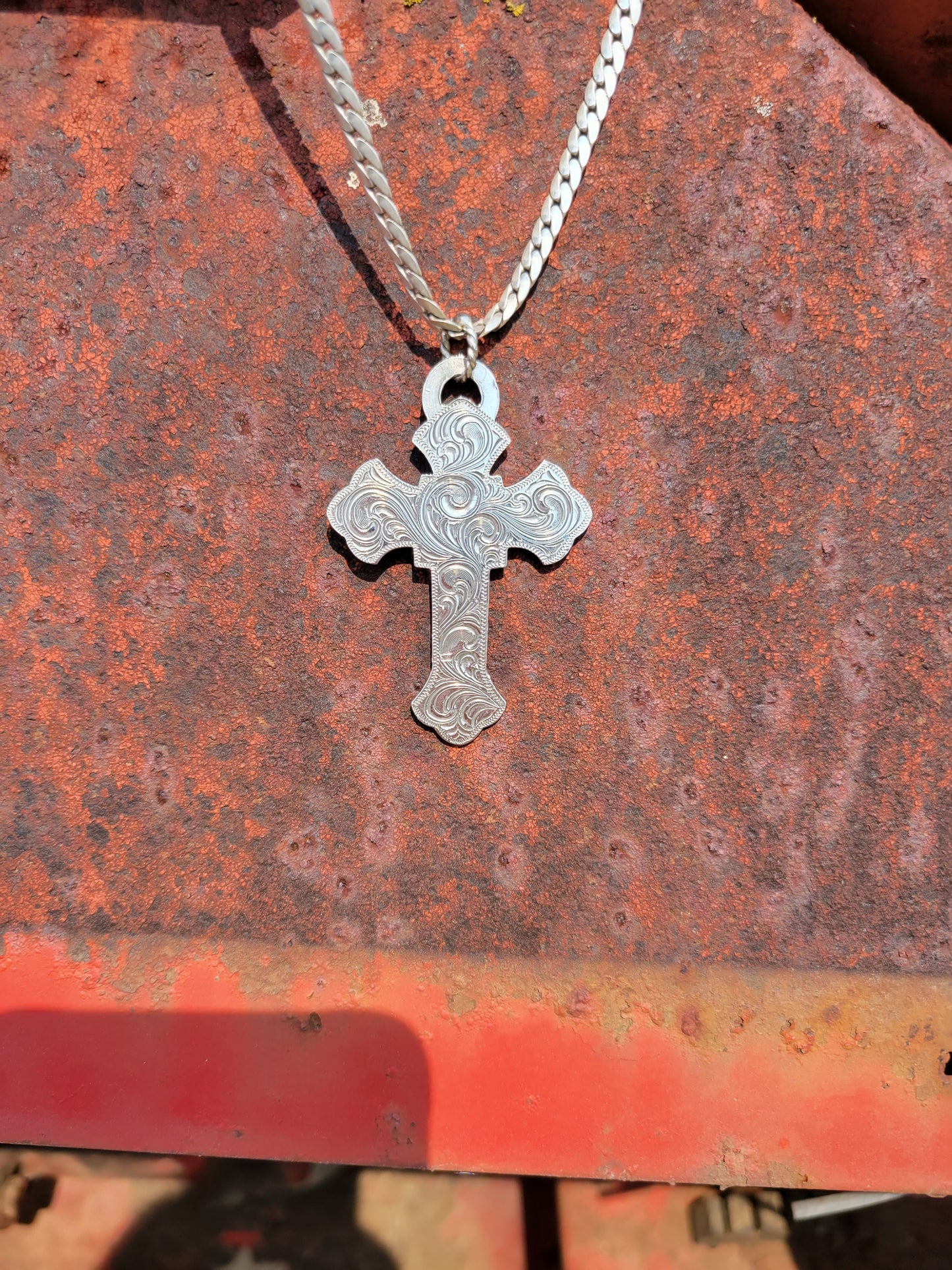 Name Engraved Sterling Silver Cross Necklace | Custom Cross Pendant