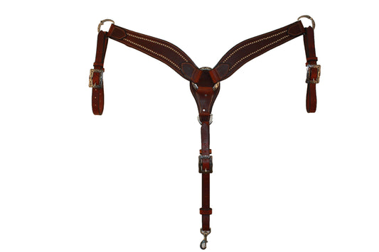 Picture of C&L 3 Piece Spotted Breast Collar with Square Jeremiah Watt Buckles BC000001