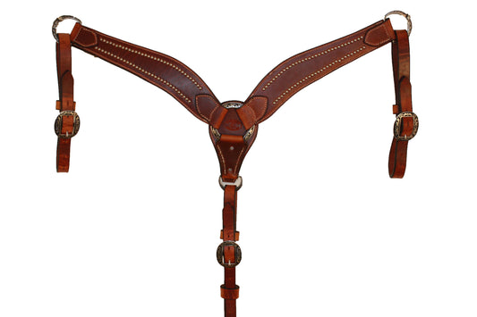 Picture of C&L 3 Piece Spotted Breast Collar with Oval Jeremiah Watt Buckles BC000002