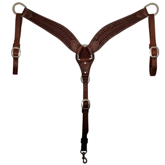 Picture of C&L Heavy Oil 3 Piece Breast Collar with Barbed Wire & Basket Tooling BC000011