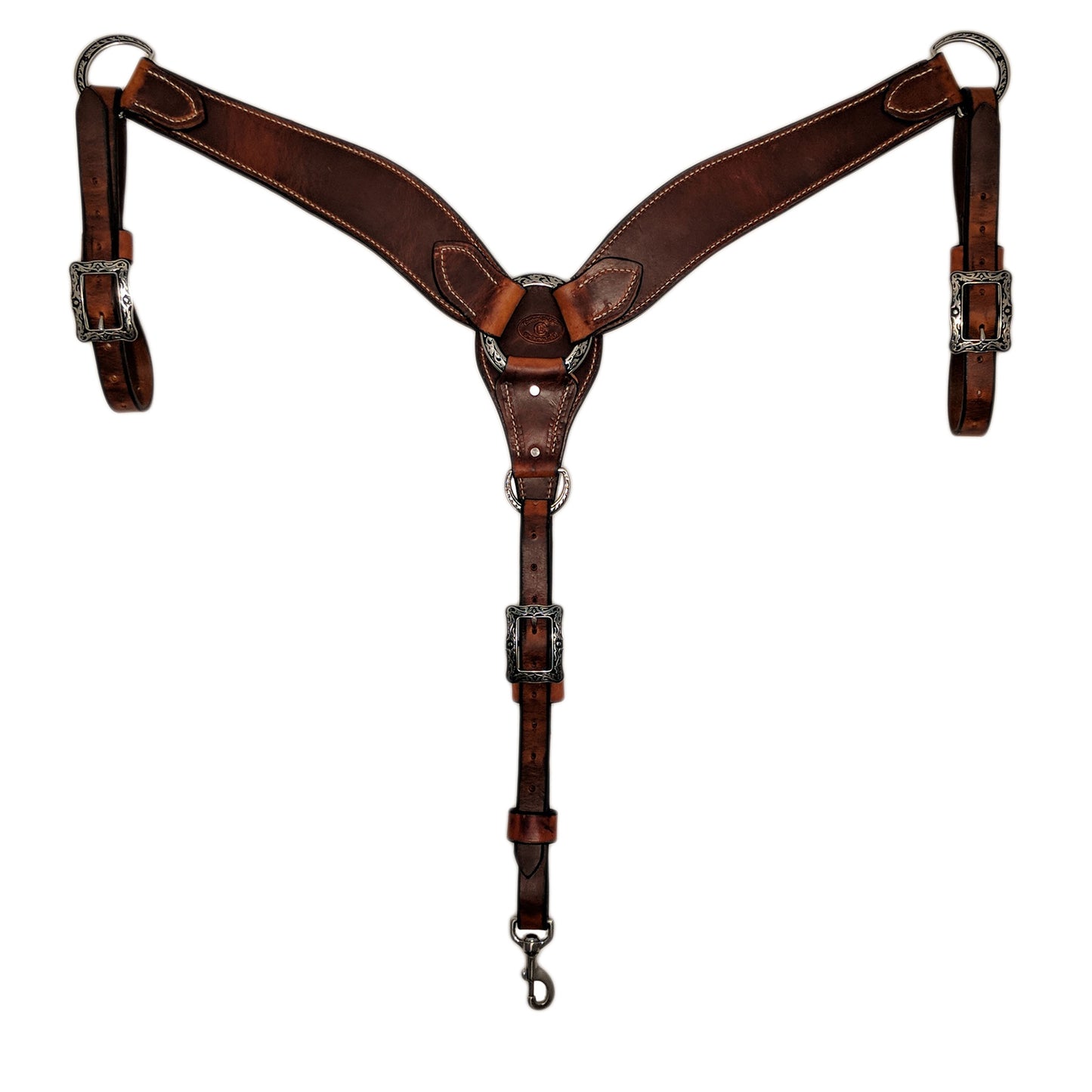 Picture of C&L Heavy Waxed 3 Piece Breast Collar with Square Jeremiah Watt Buckles BC000014