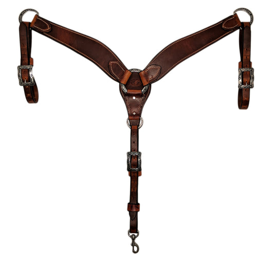 Picture of C&L Heavy Waxed 3 Piece Breast Collar with Square Jeremiah Watt Buckles BC000014