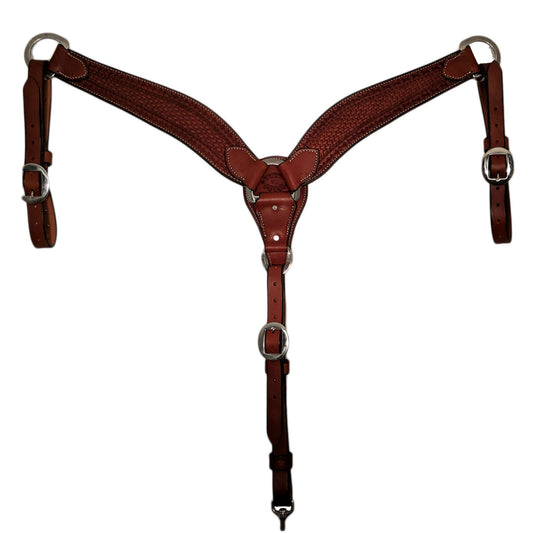 Picture of C&L Chestnut 3 Piece Breast Collar with Bard Wire & Basket Tooling BC000015