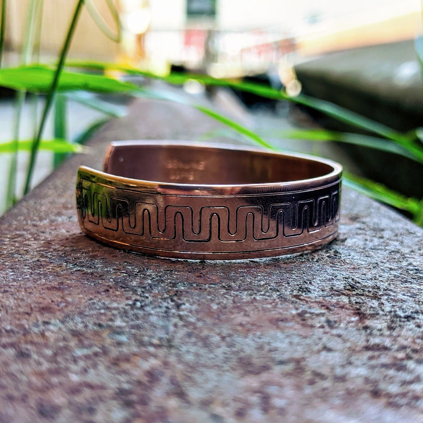 Copper Engraved, Cuff Style, Western Bracelet Design BRC00027 by Loreena Rose