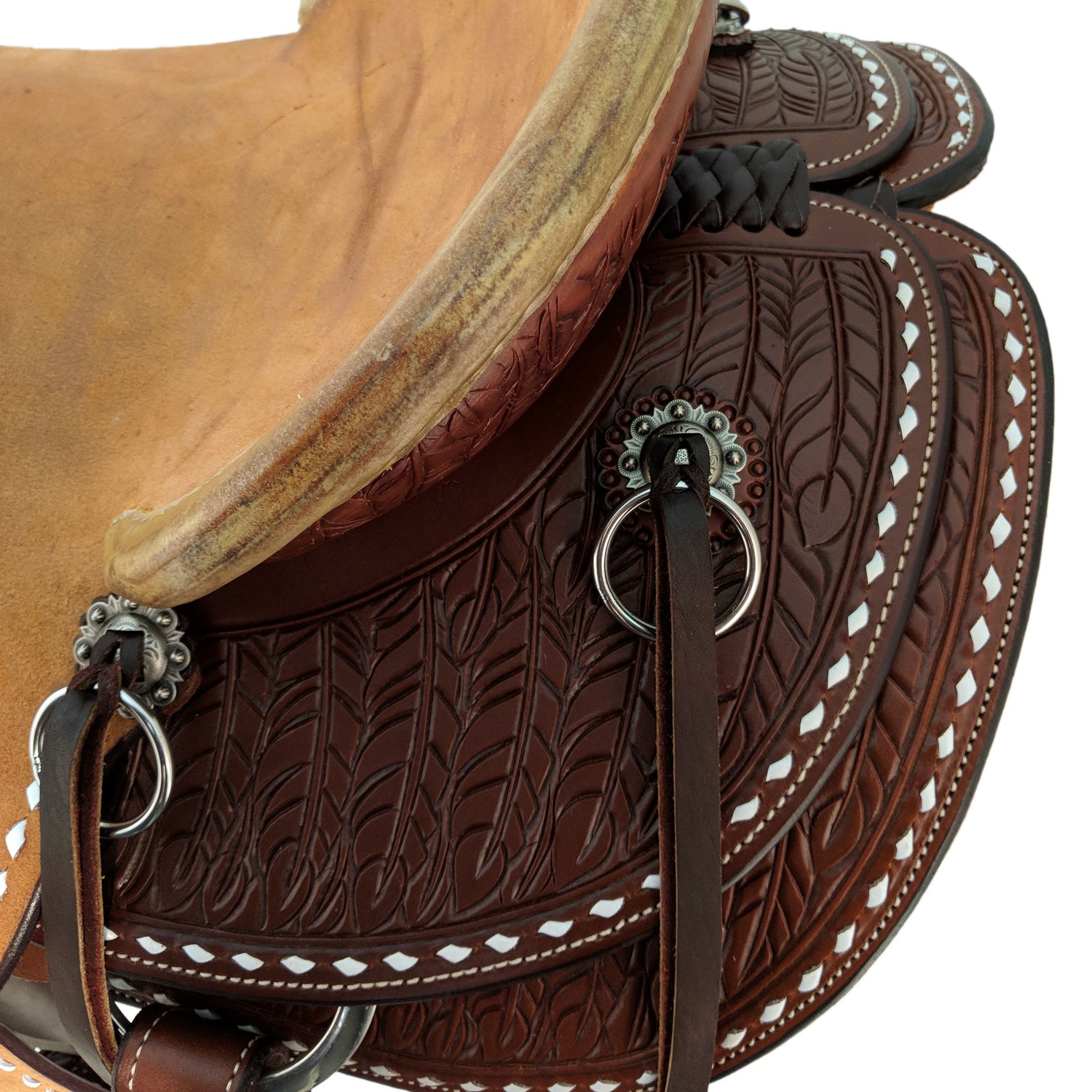 Picture of seat and back of C&L Buckstitched Feather Rancher CLS00010