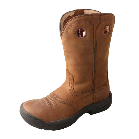 Picture of front outside of Men's Twisted X Pull On Soft Toe 11" All Around Work Boot MAB0001