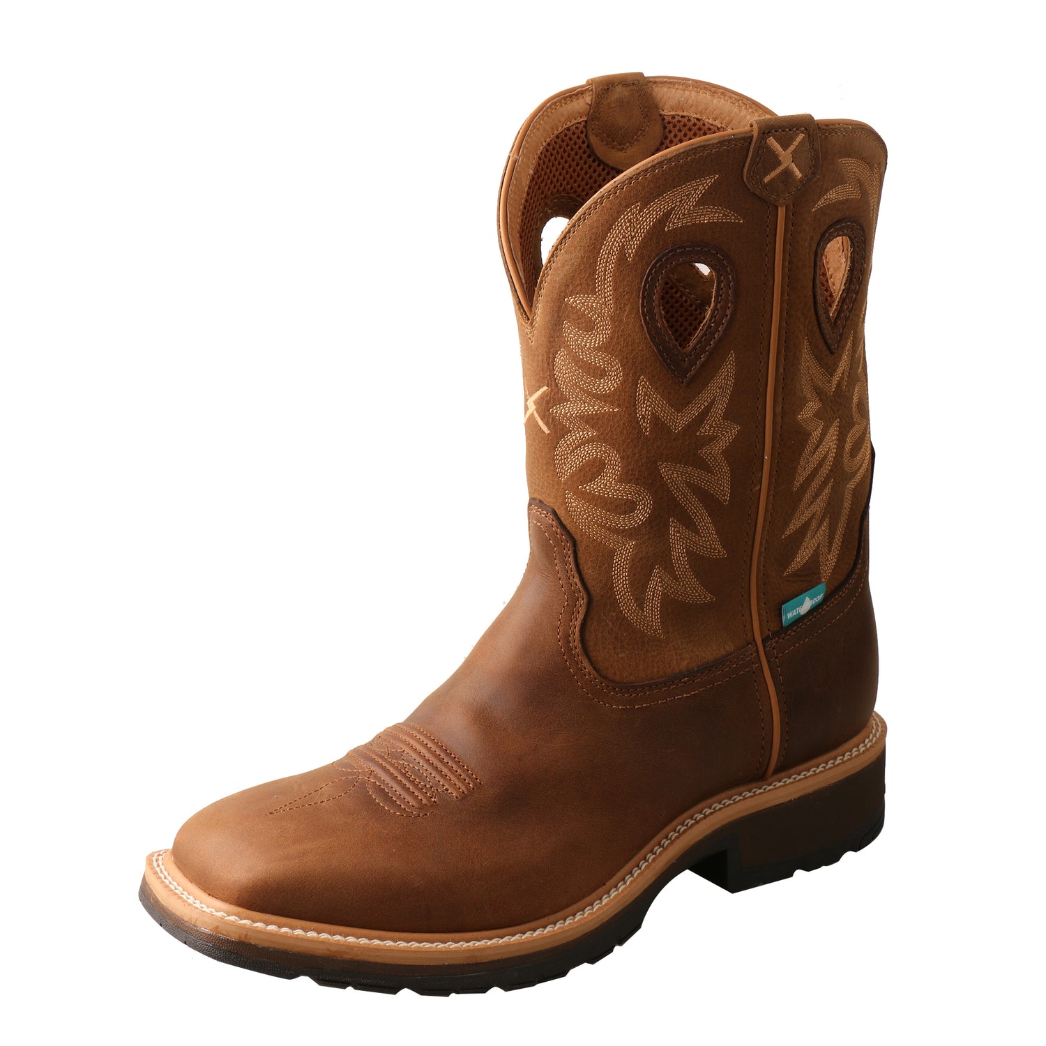 Picture of front outside of Men's Twisted X Pull On Soft Toe 11" Western Work Boot MCWW002