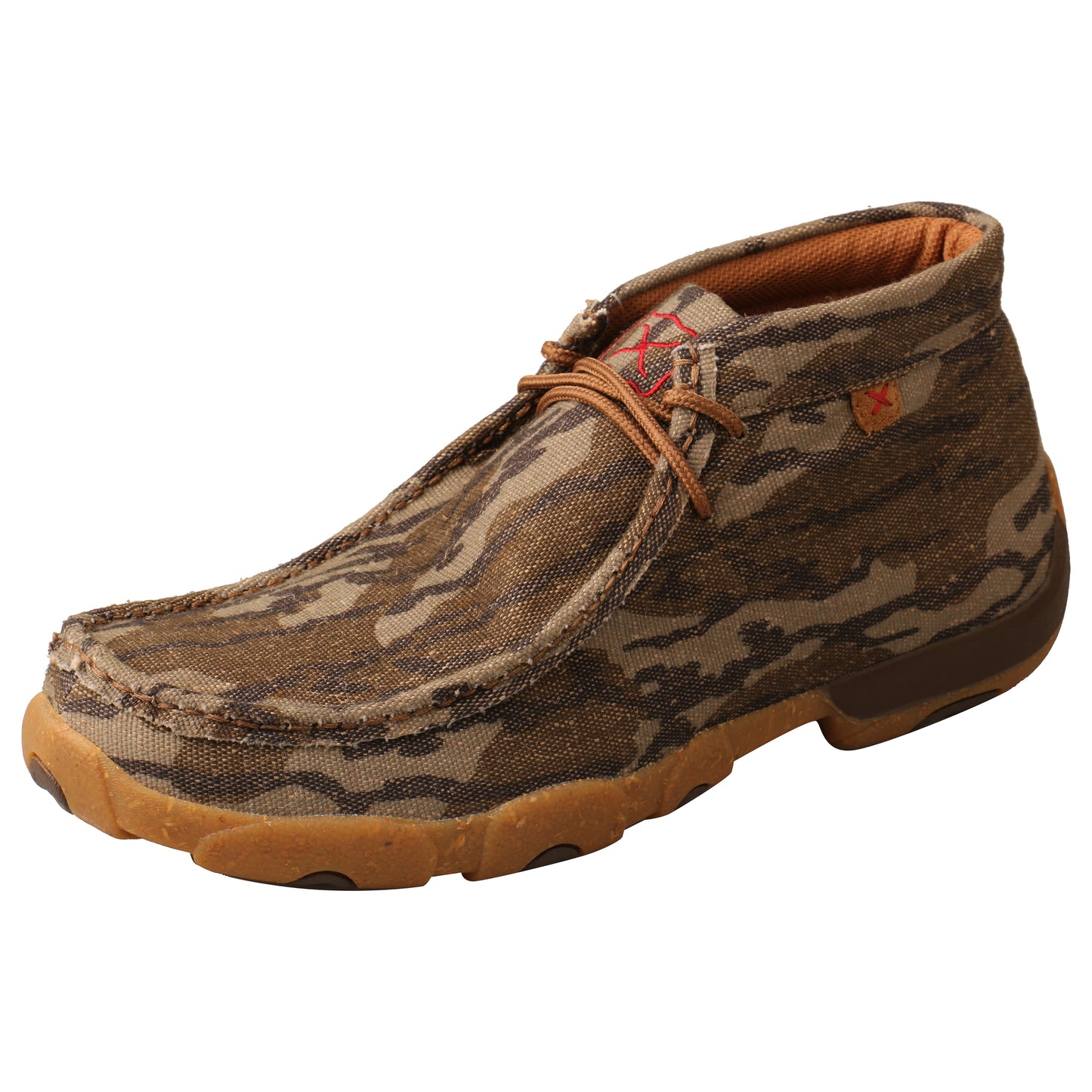 Picture of front outside of Men's Twisted X Mossy Oak ecoTWX Chukka Driving Moc MDM0082