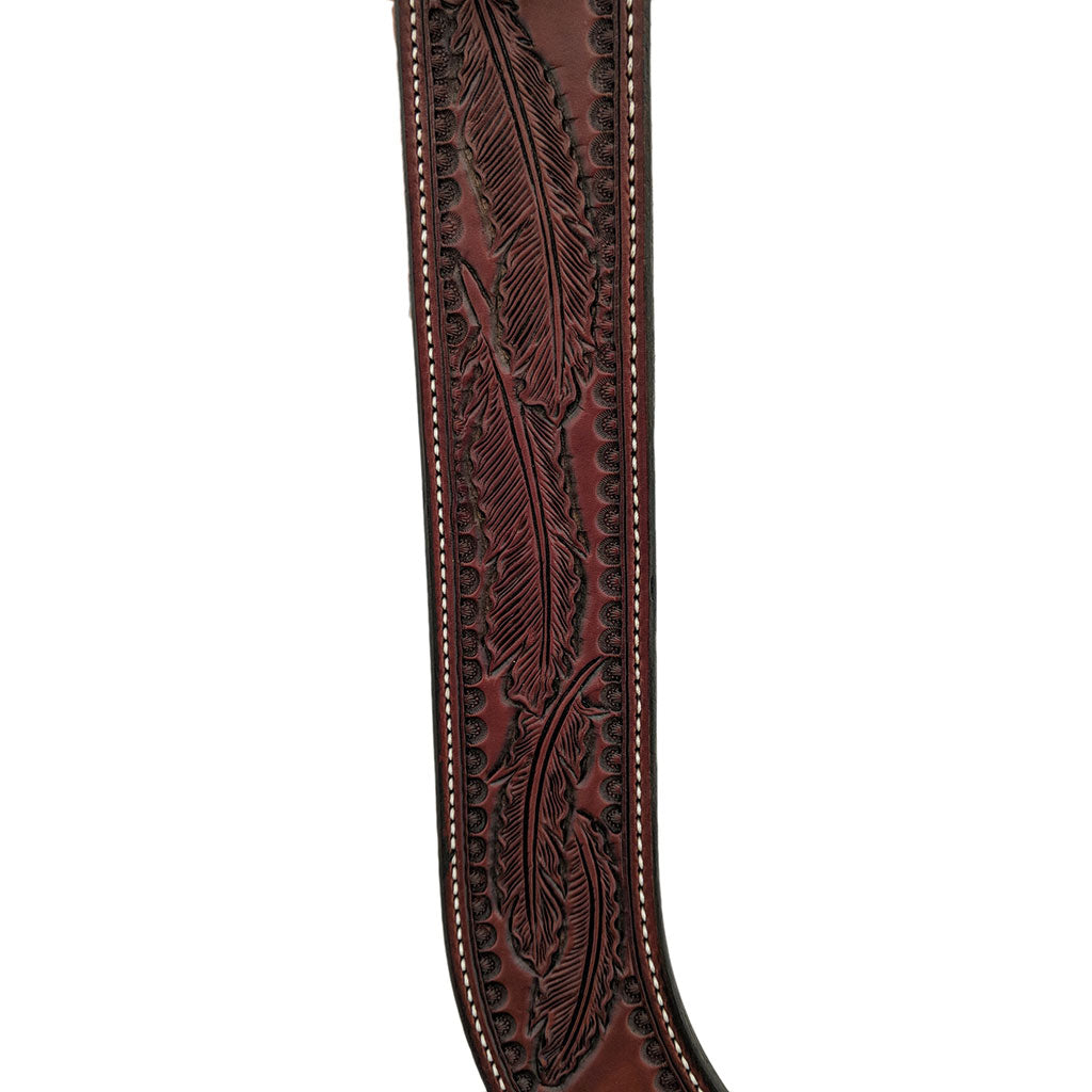 Picture of C&L Feather Tooled Chestnut Pulling Collar w/oval JW buckles PC000006
