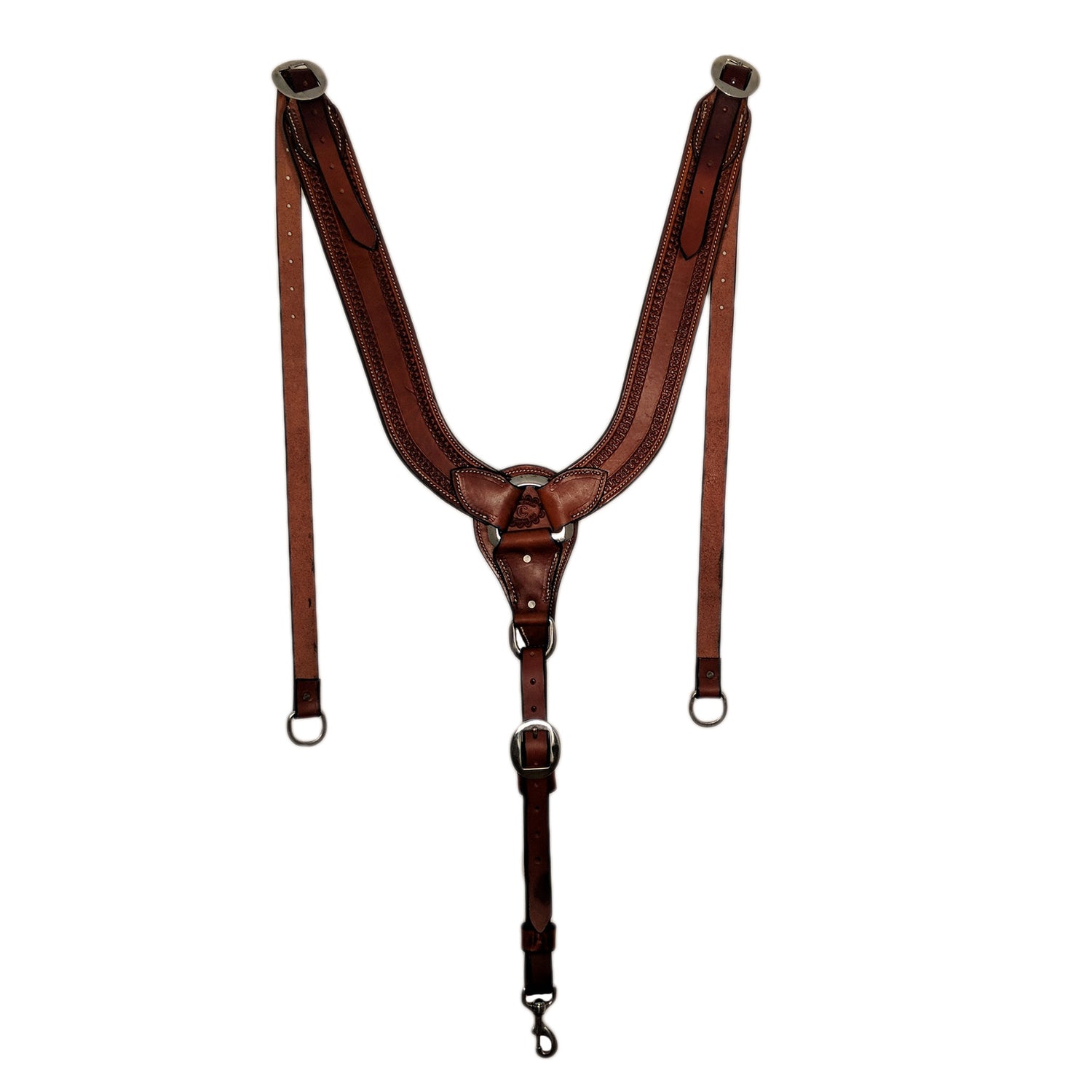 Picture of C&L Running W Tooled Pulling Collar with Stainless Buckles PC000007