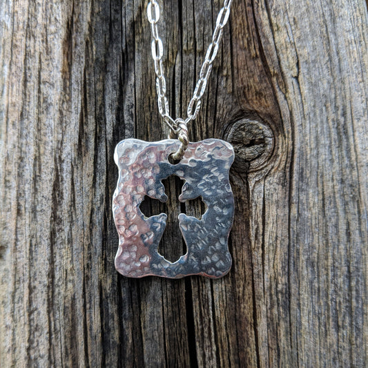 Sterling Silver Hammered Cross Cutout Western Pendant Design PND00004 by Loreena Rose