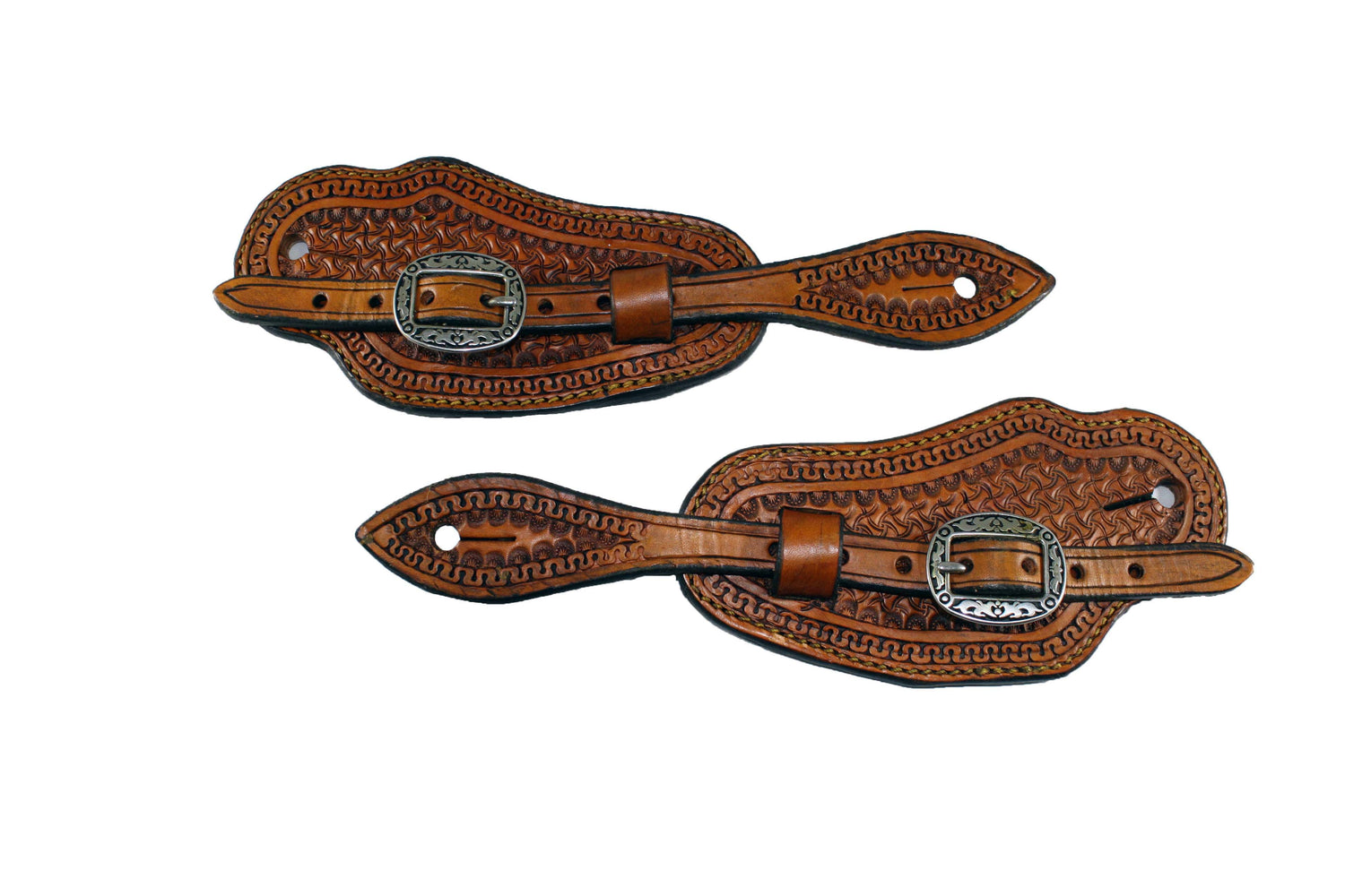 Picture of C&L Bib Style Tooled Spur Straps SS000012