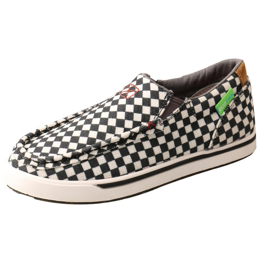 Angled view of left Kid's ecoTWX Slip-On Kicks Shoe Twisted X YCA0005